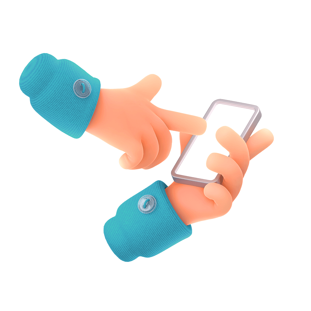hand touching phone